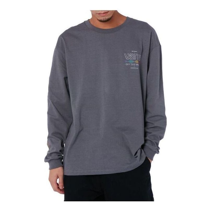 Vans Letter Printed Round Neck Pullover Long Sleeve T-shirt 'Grey' VN0A5E5L1LG - 1