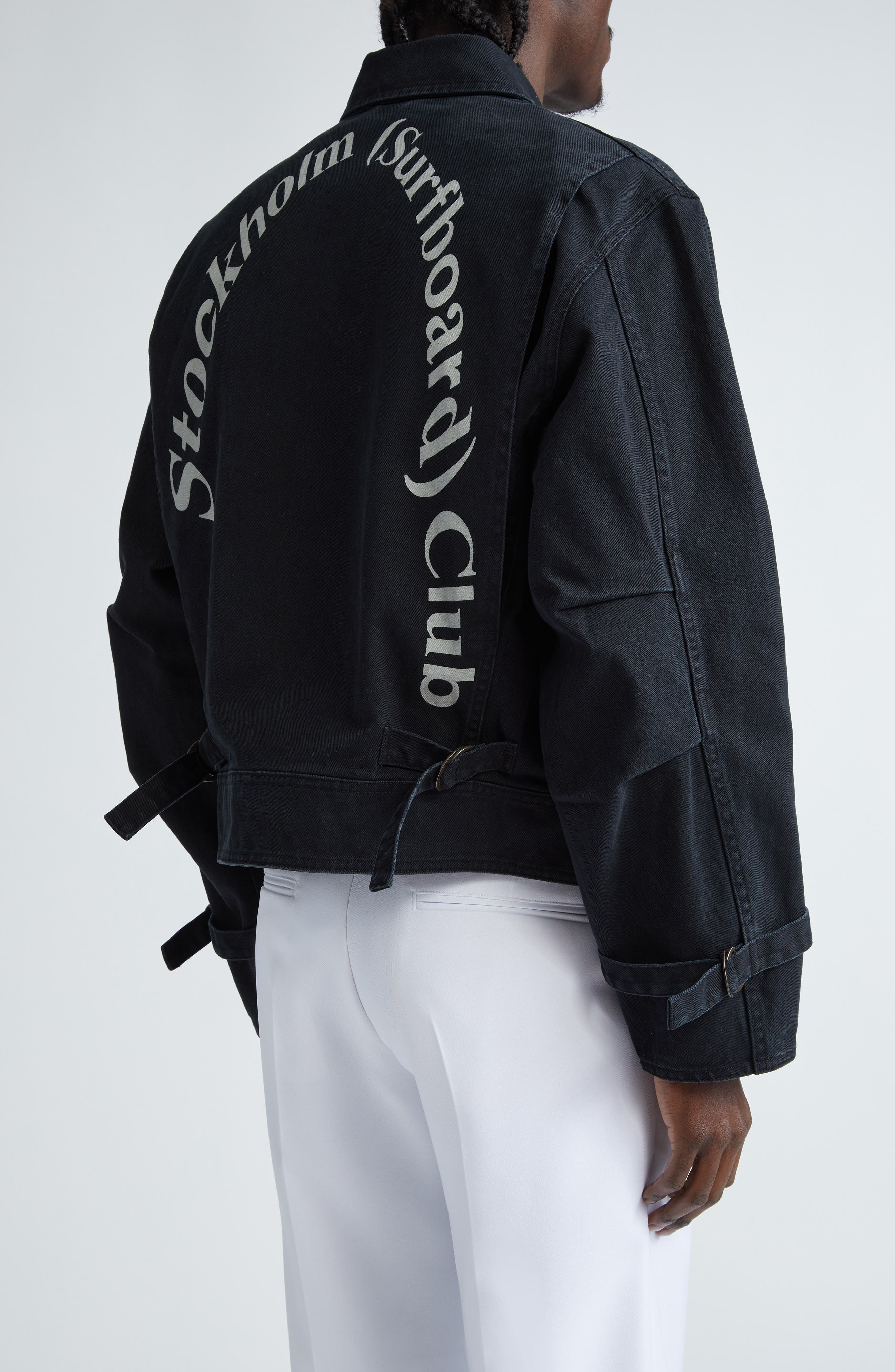 STOCKHOLM SURFBOARD CLUB Cotton Twill Work Jacket in Black at Nordstrom - 4