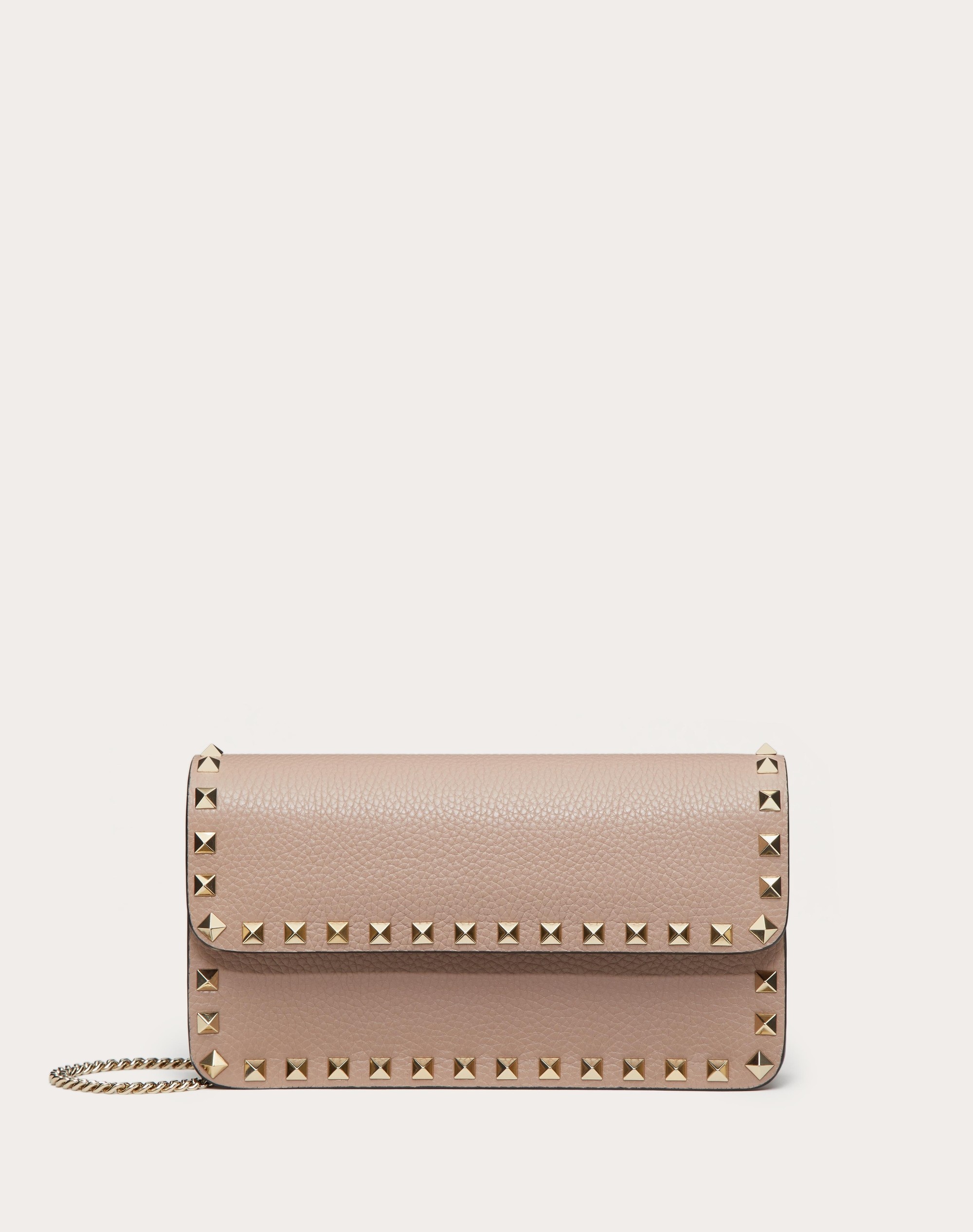 VALENTINO ROCKSTUD CALFSKIN CHAIN POUCH