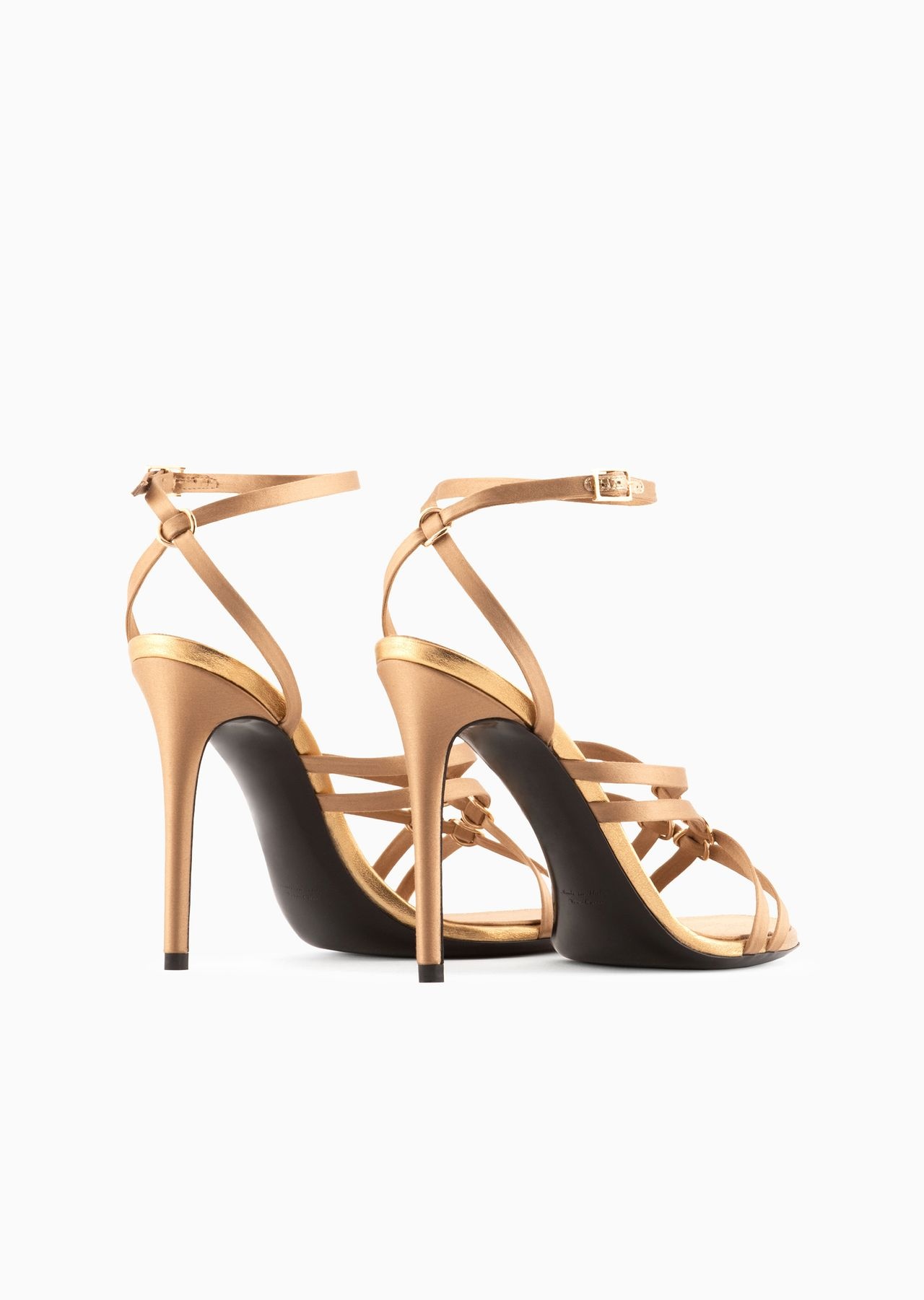 Braided satin heeled sandals - 4
