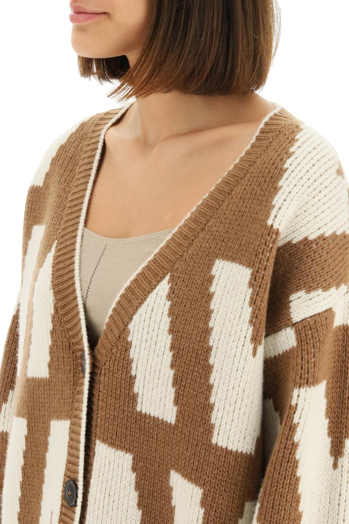 OPTICAL WOOL CARDIGAN - 5