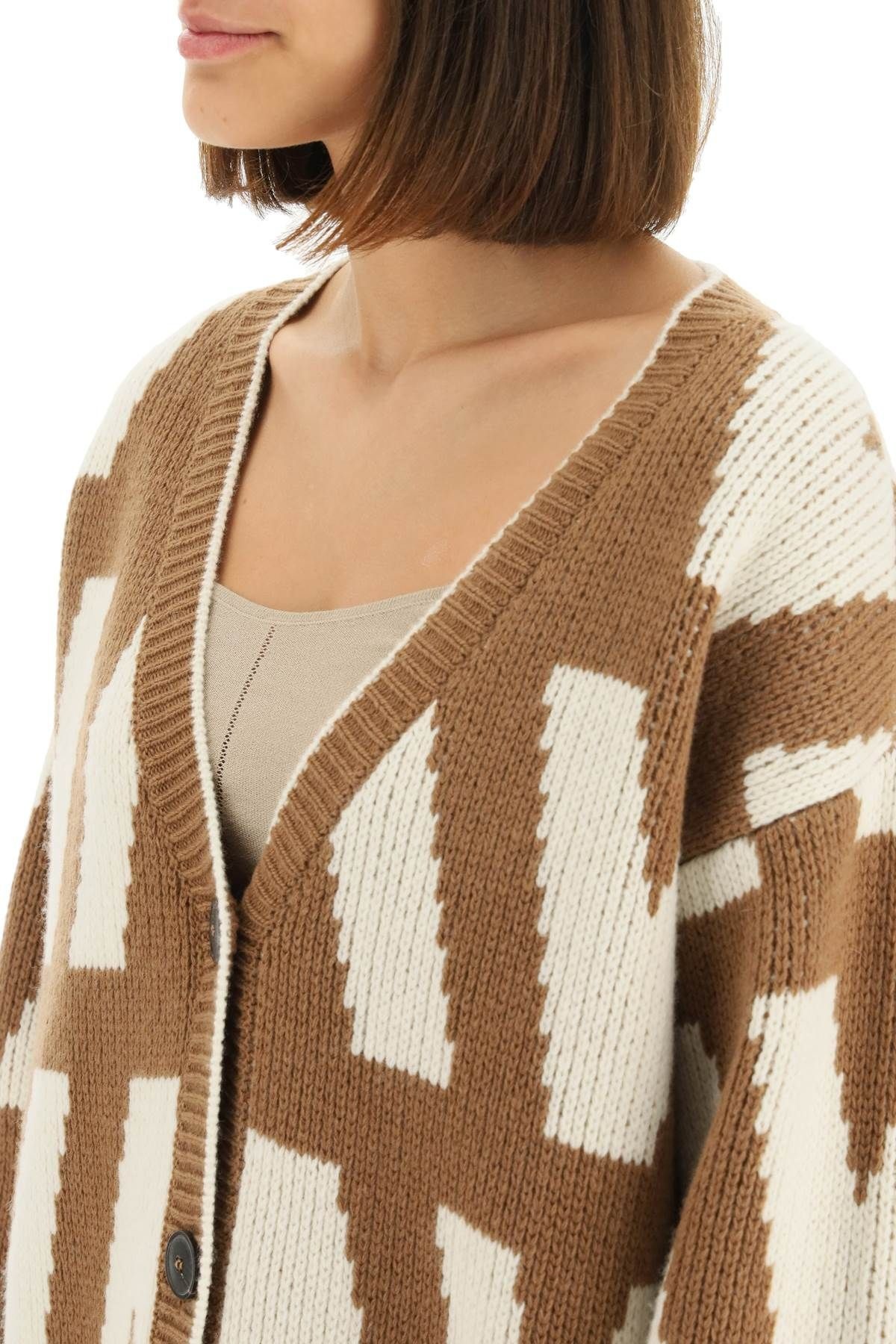 OPTICAL WOOL CARDIGAN - 5