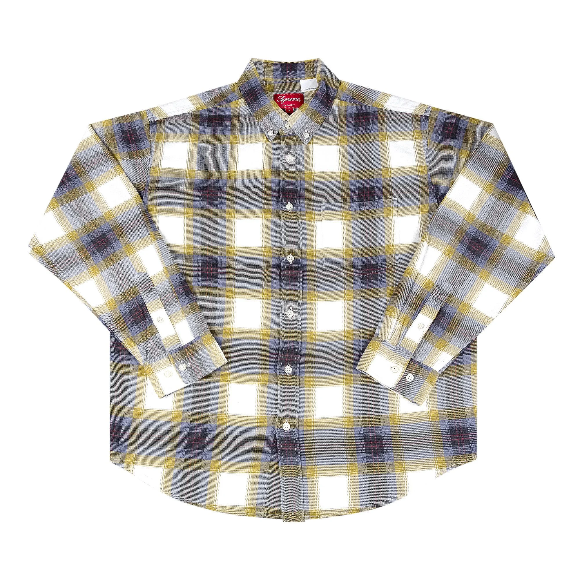 Supreme Brushed Plaid Flannel Shirt 'Natural' - 1