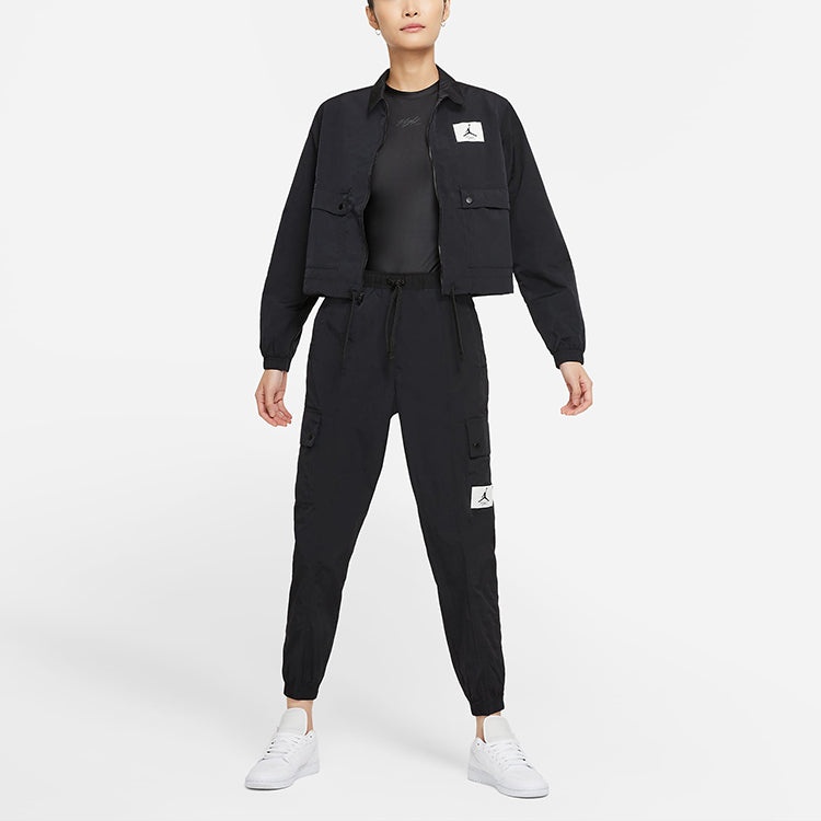 (WMNS) Air Jordan Essentials Pocket Woven Label Logo Drawstring Bundle Feet Sports Pants/Trousers/Jo - 3