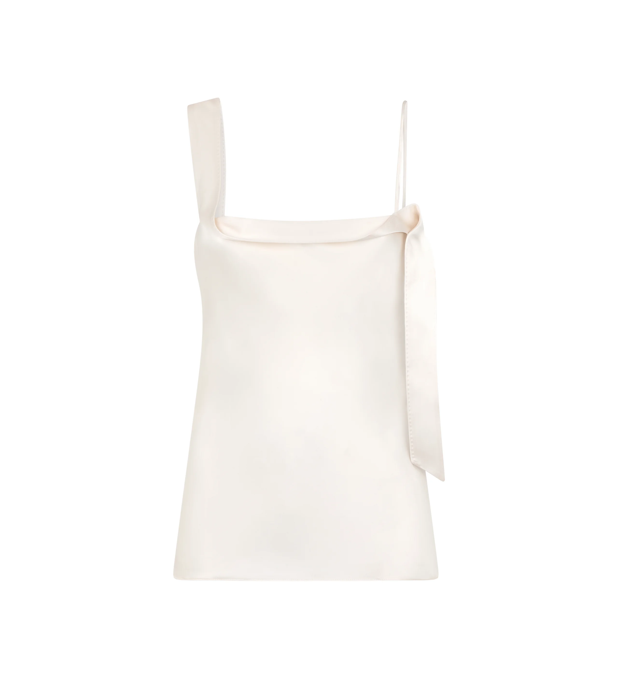 SILK SATIN CAMISOLE TOP WITH TUXEDO BAND - 1
