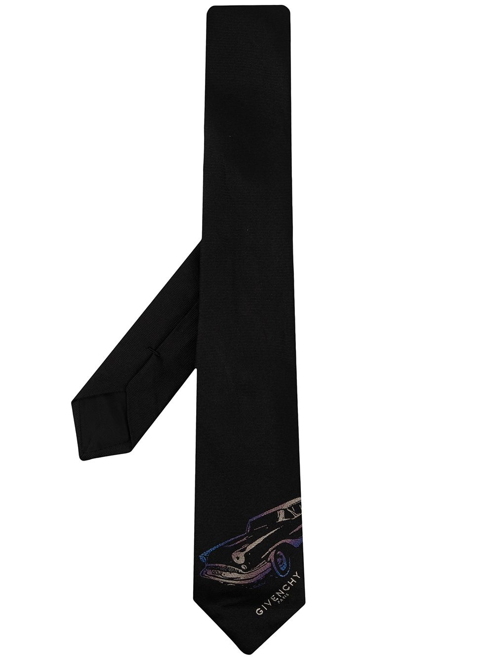 car-print silk tie - 1