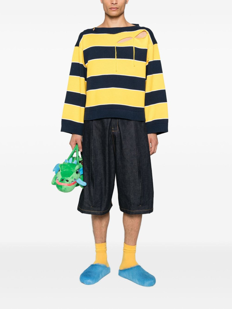 CHARLES JEFFREY LOVERBOY slash stripe sweater outlook