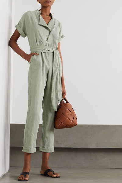 Alice + Olivia Leonarda belted Lyocell-blend twill jumpsuit outlook