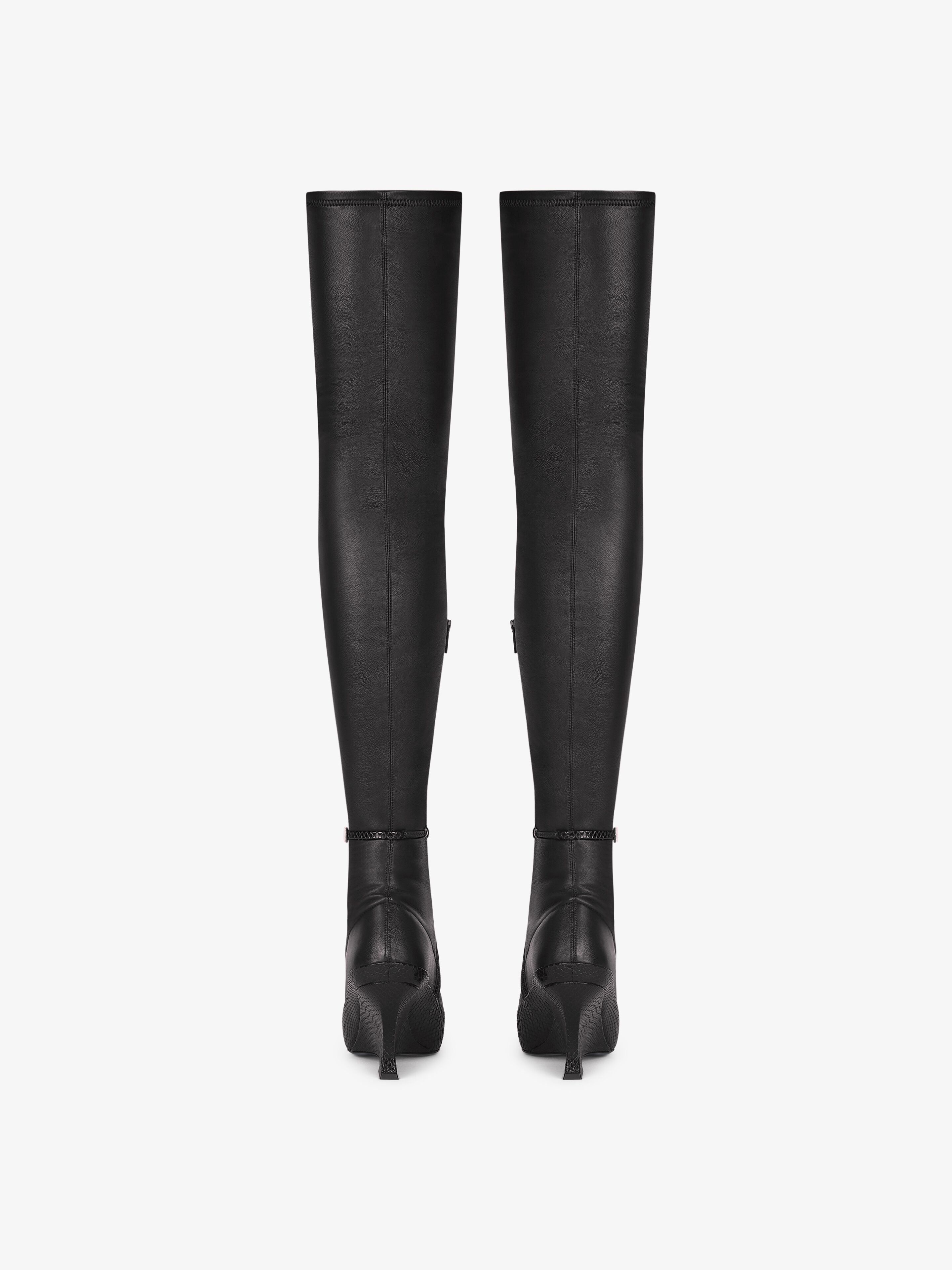 RAVEN OVER-THE-KNEE BOOTS IN LEATHER AND AYERS - 6