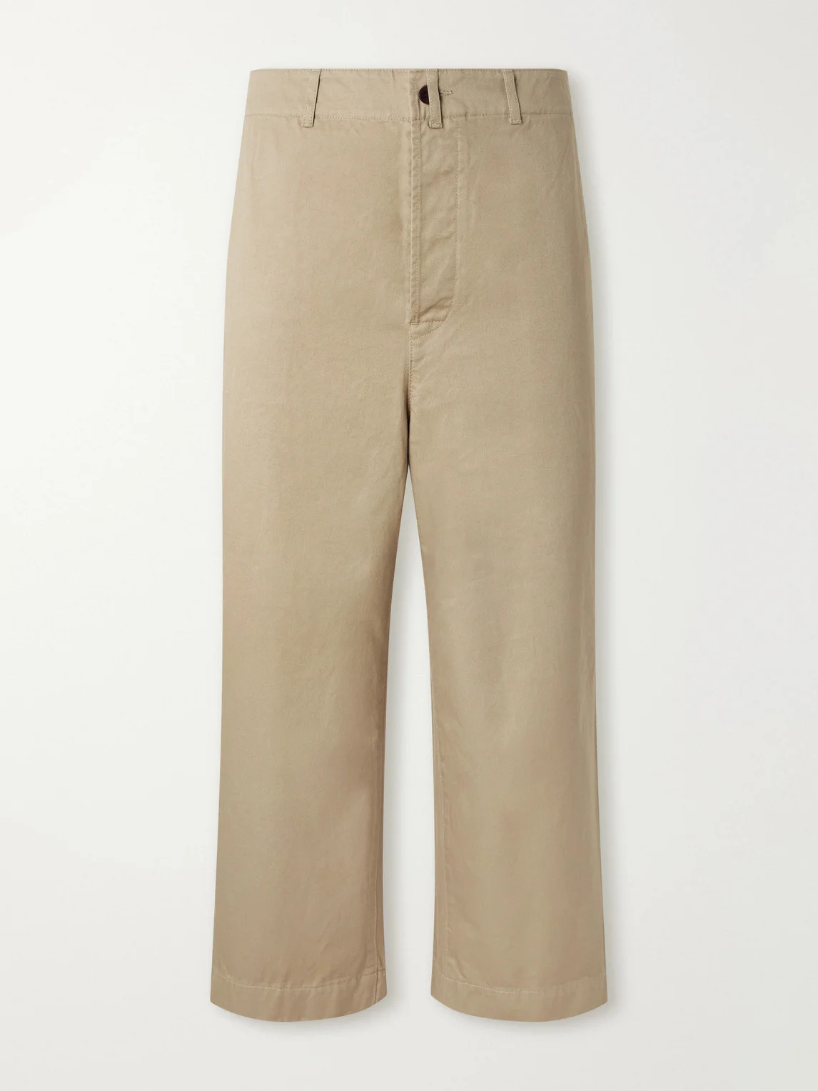 Straight-Leg Garment-Dyed Cotton-Gabardine Trousers - 1
