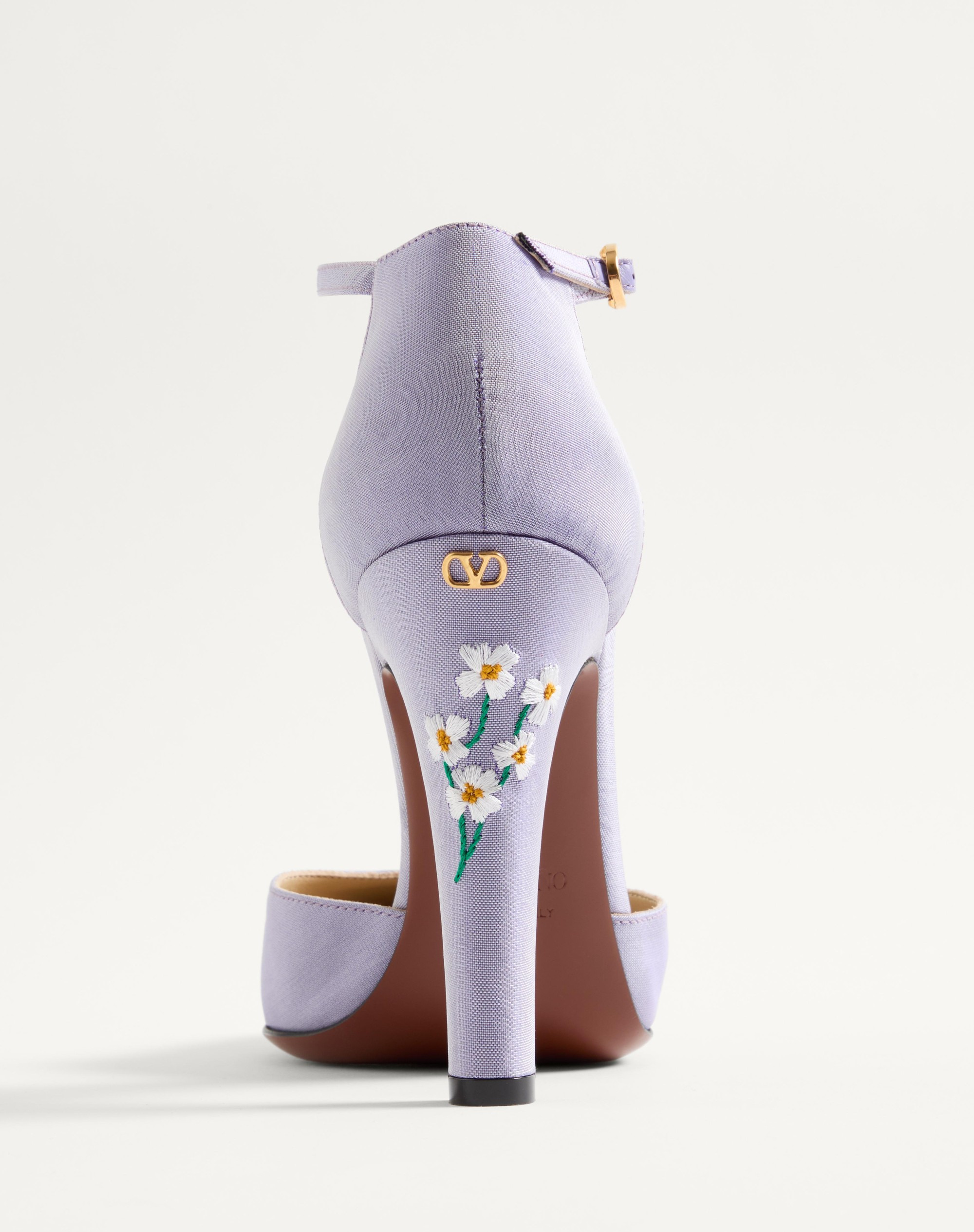HI DOLLY FABRIC PUMPS WITH FLORAL EMBROIDERY 105MM - 7