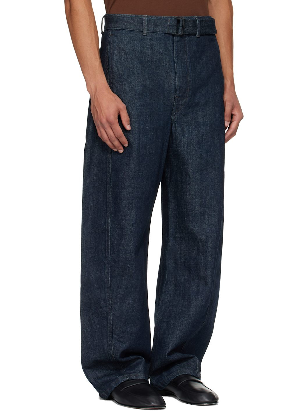 Navy Twisted Belted Jeans - 2