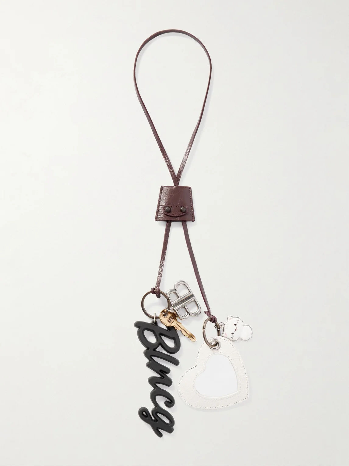 Le City 2 Embellished Textured-Leather, Silver- and Gold-Tone Key Fob - 1