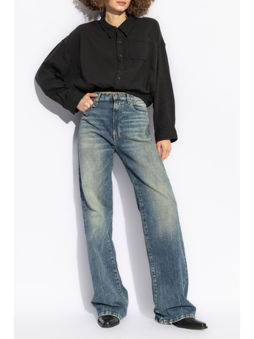 logo patch jeans - 2