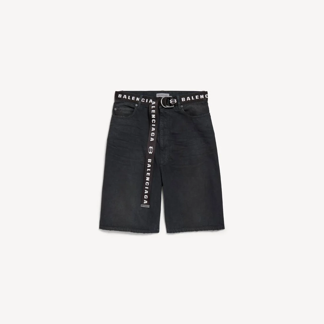 Men's Belted Shorts in Black - 1