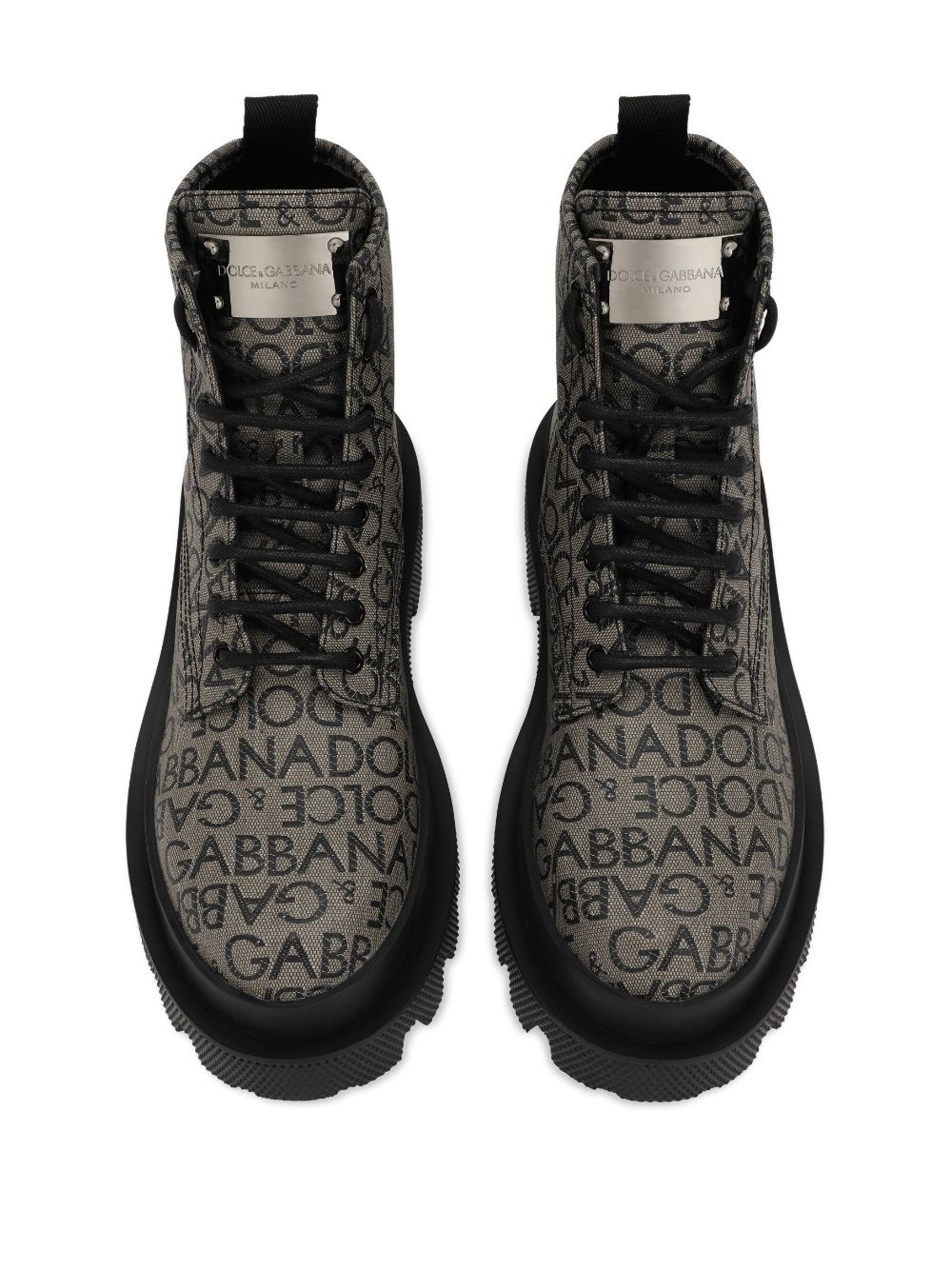 logo-jacquard ankle boots - 4