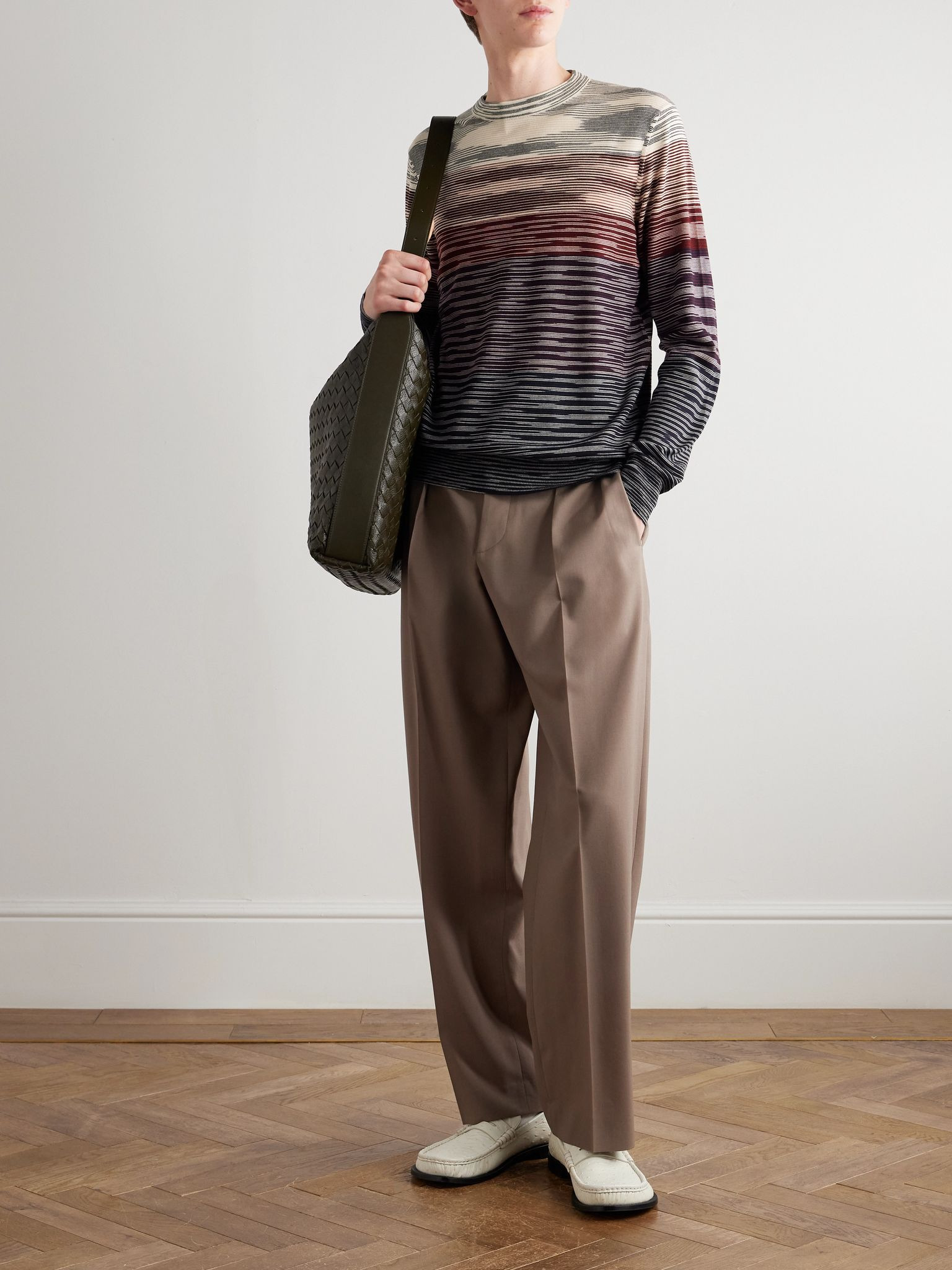 Striped Wool Sweater Beige - 2