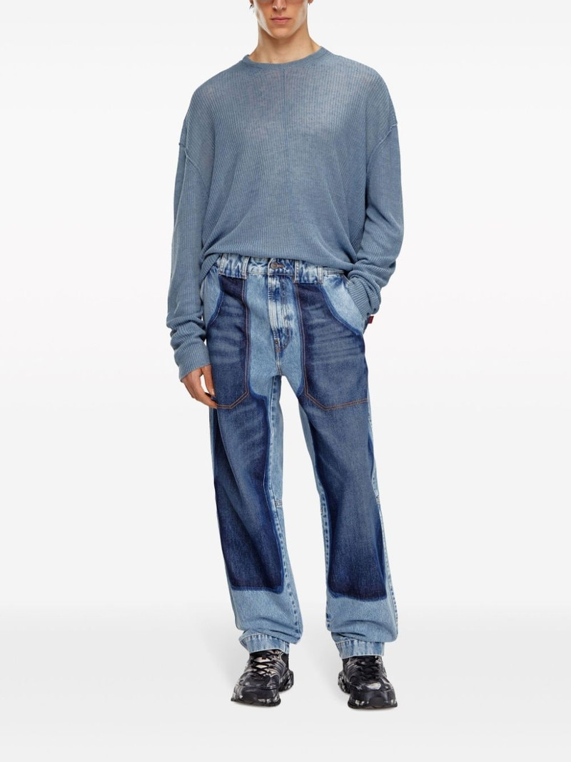Diesel D-P-5-D 0ghaw mid-rise tapered jeans outlook
