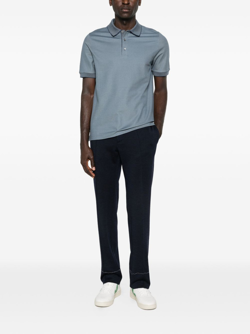 Canali contrast-trim polo shirt outlook