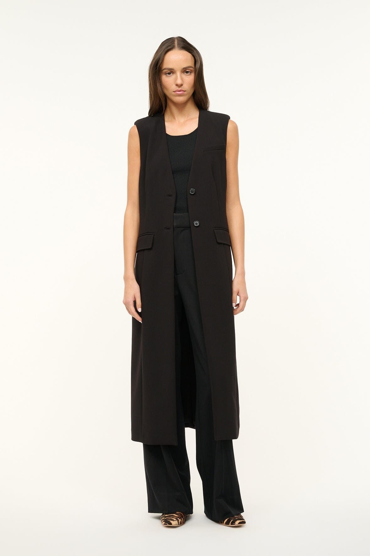 STAUD VARICK VEST BLACK - 6