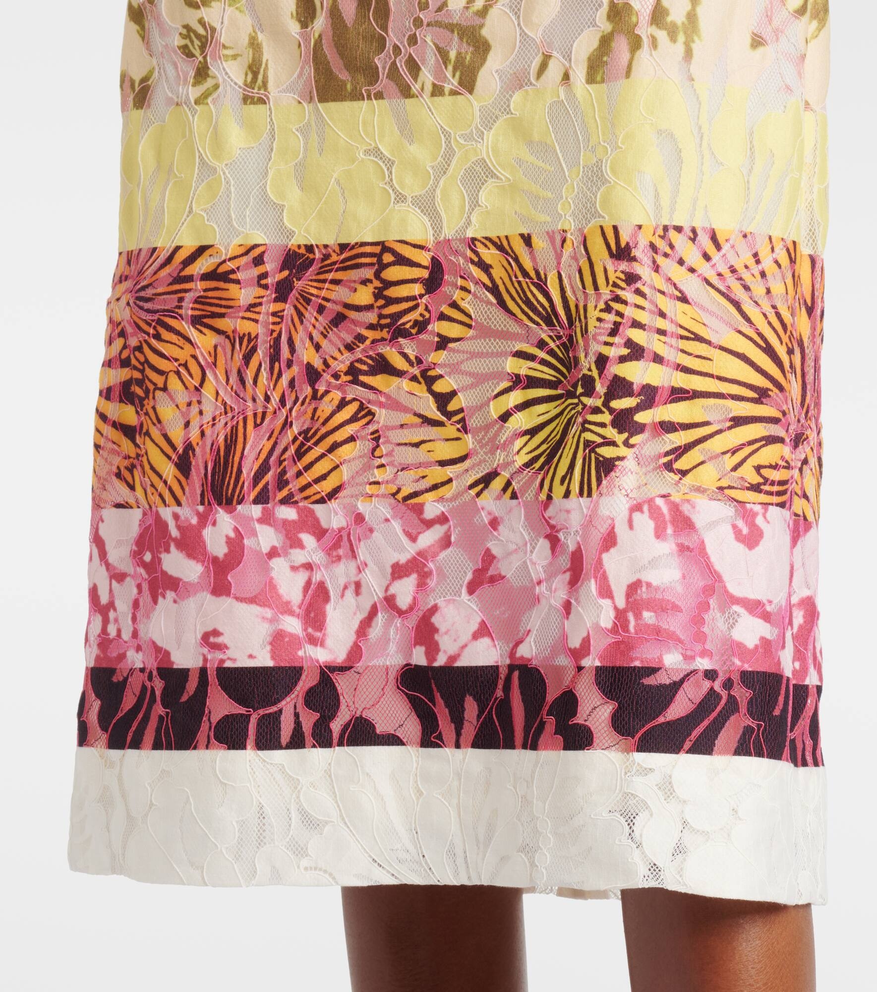Colorblocked gathered midi skirt - 5