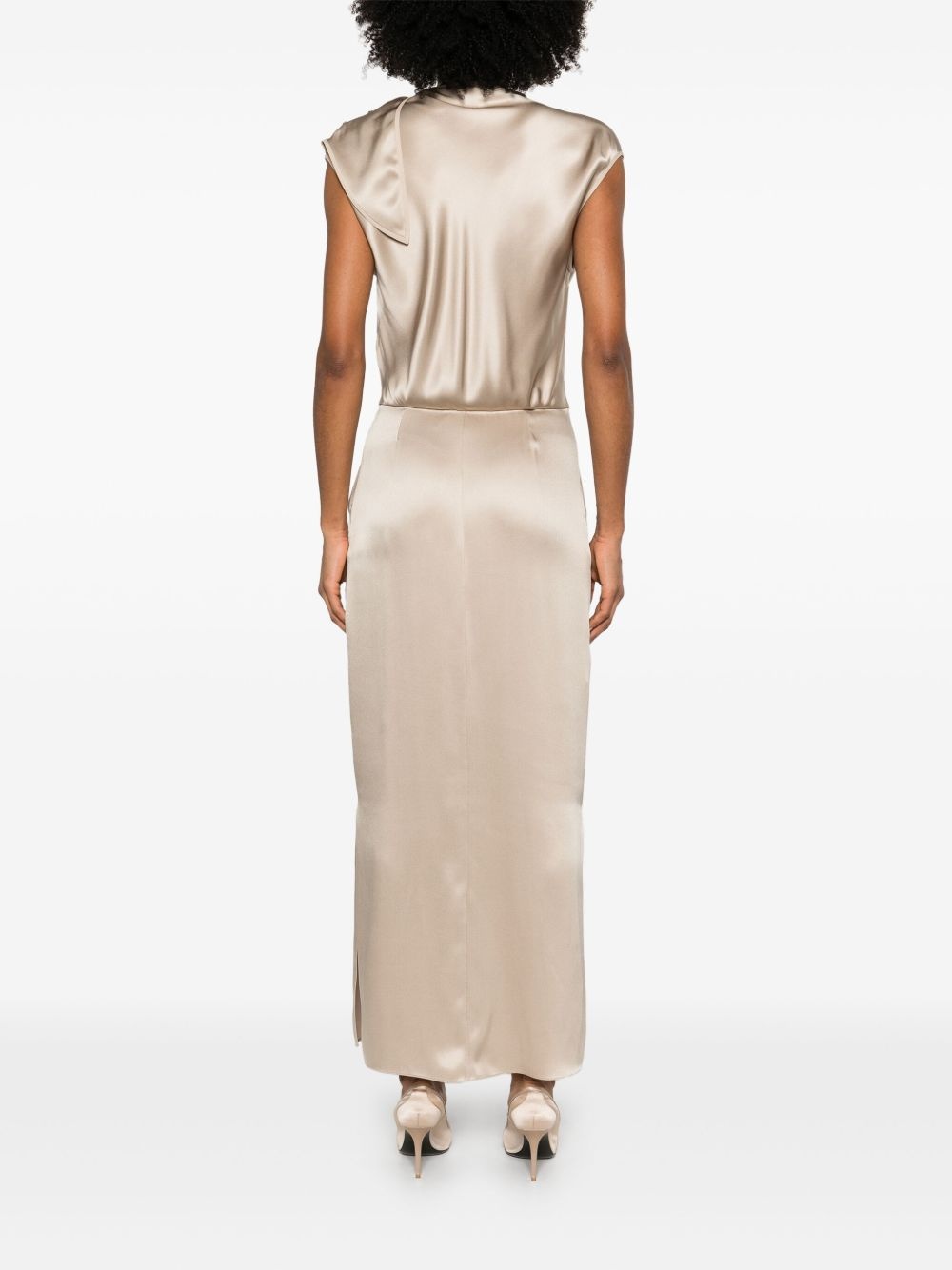 tie-shoulder gown - 4