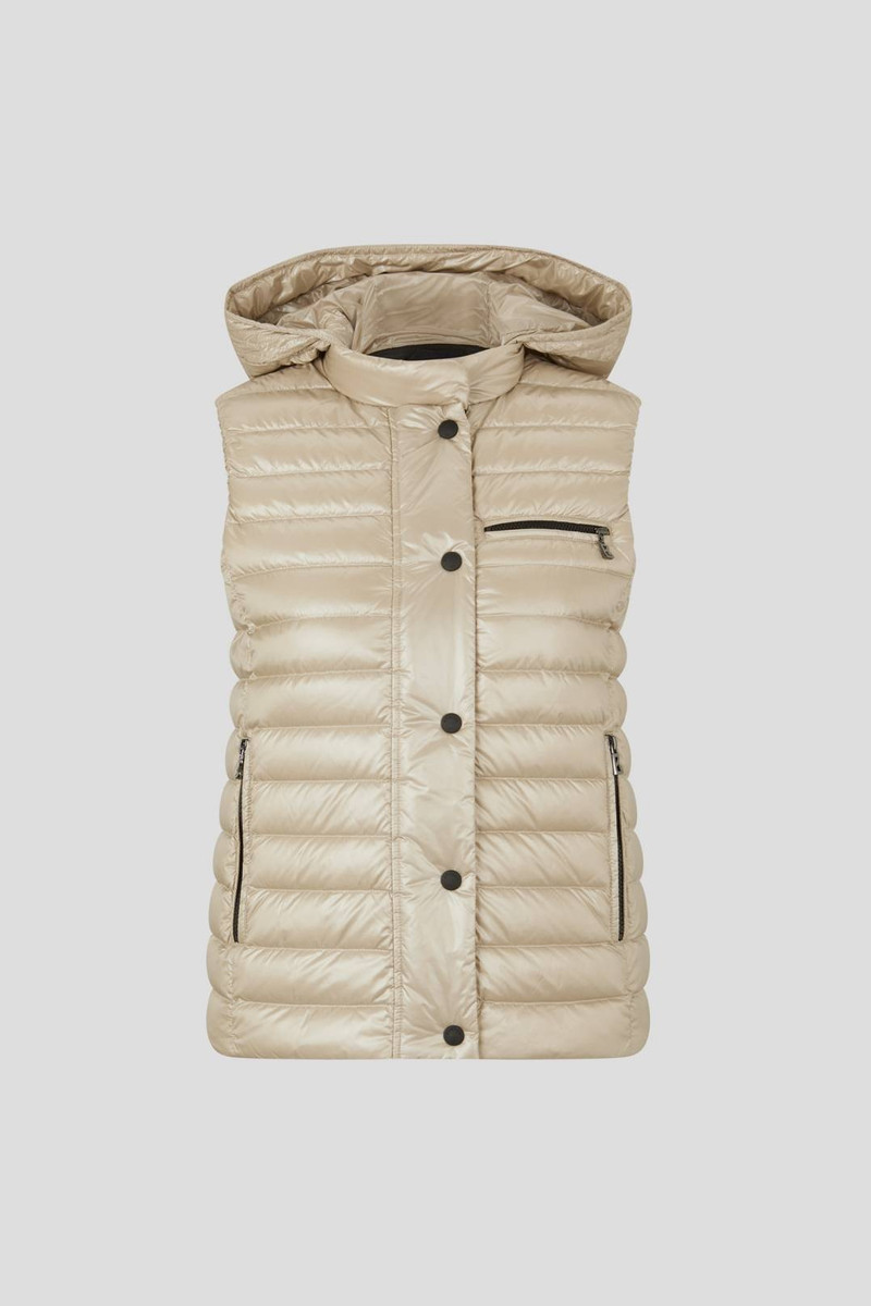 NENI LIGHTWEIGHT DOWN WAISTCOAT IN SAND 1