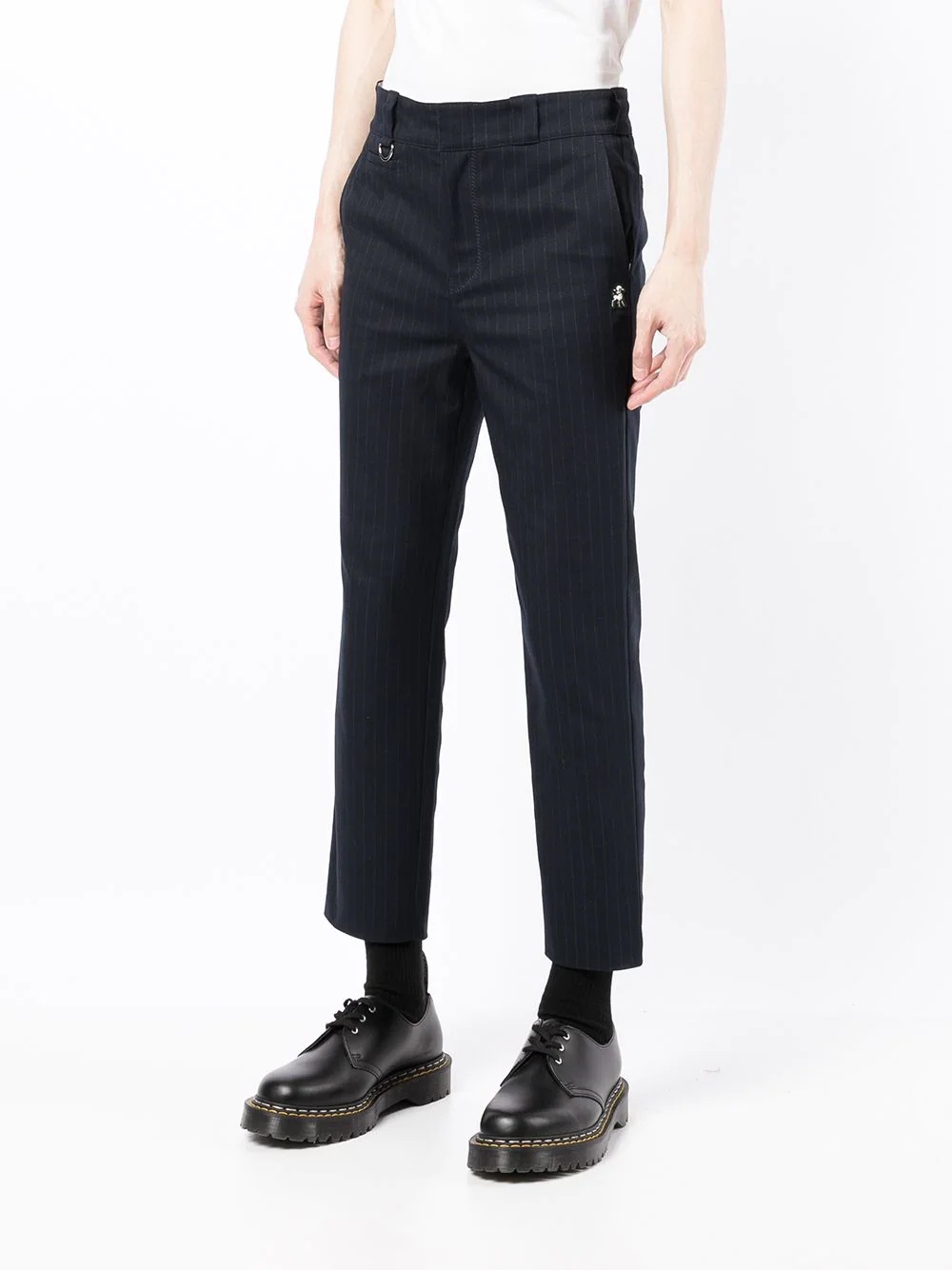 pinstripe cropped trousers - 3