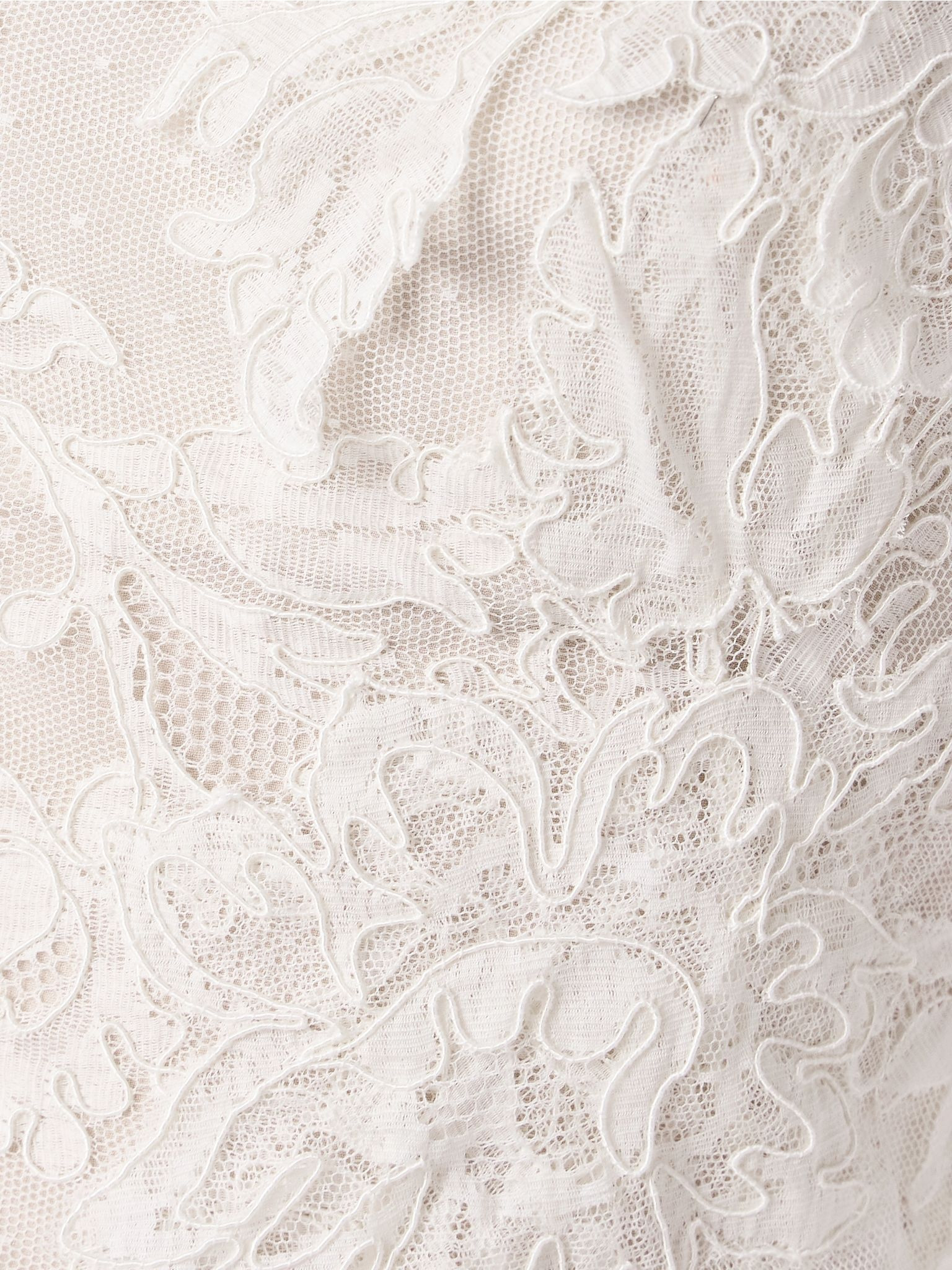 Edie appliquéd silk chiffon-trimmed cotton-blend corded lace gown Off-white - 4