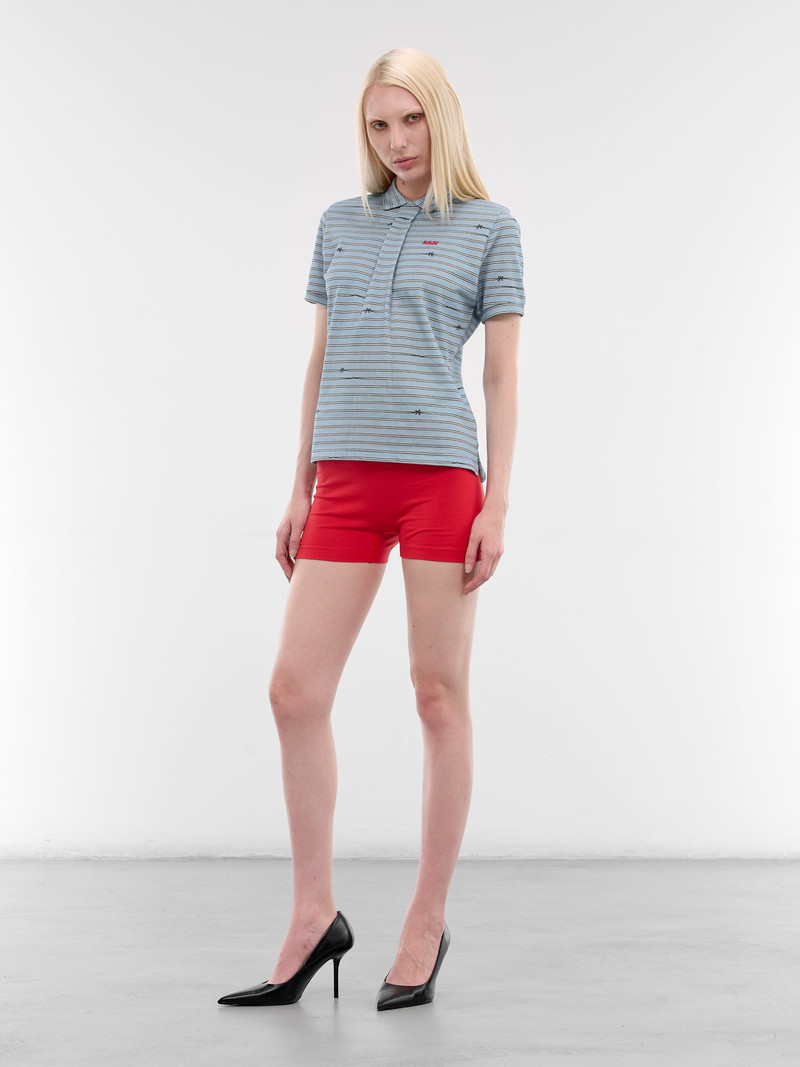 AVAVAV Blue Striped Necktie Polo Shirt outlook