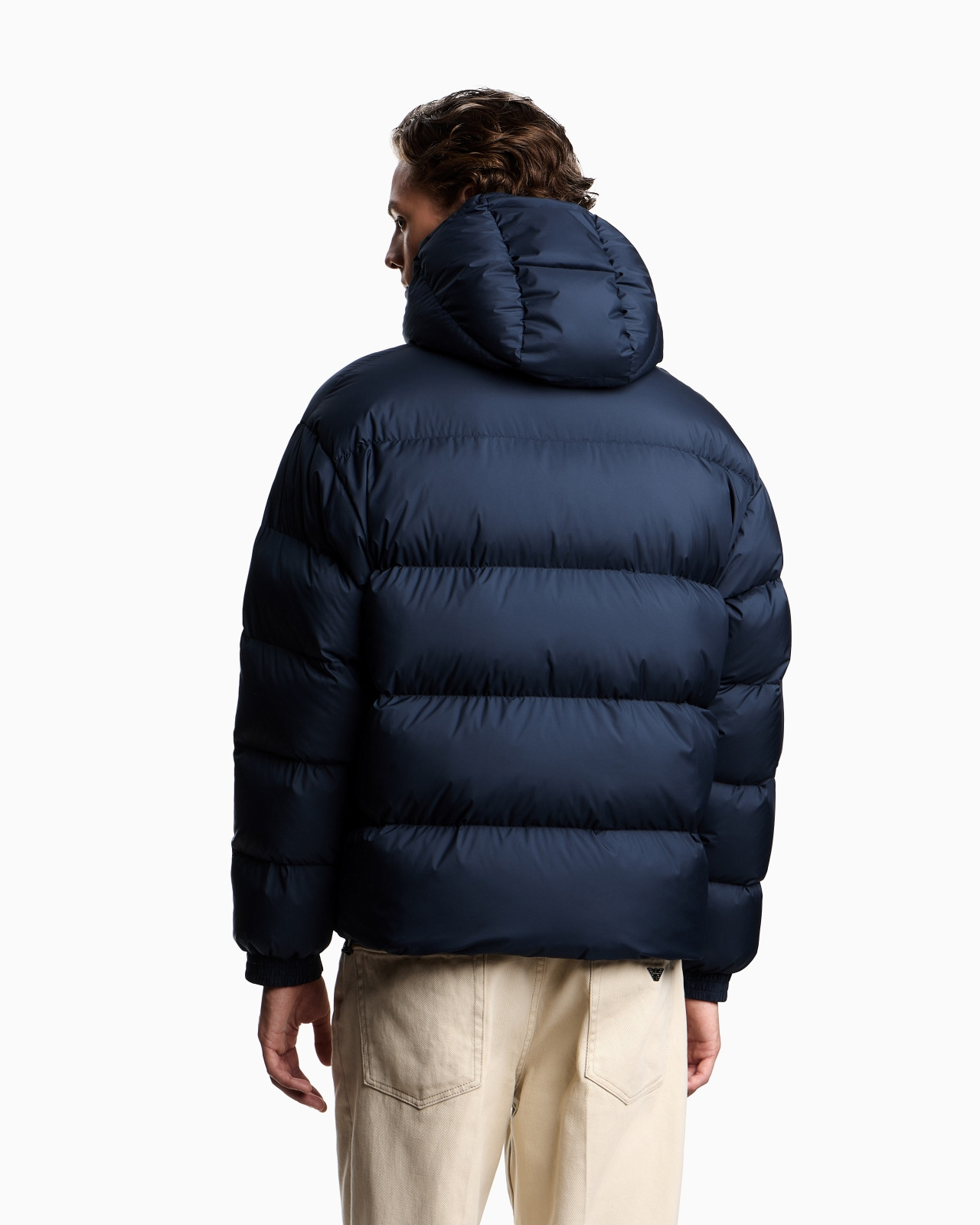 WATER-REPELLENT, QUILTED RIPSTOP NYLON HOODED DOWN JACKET - 3