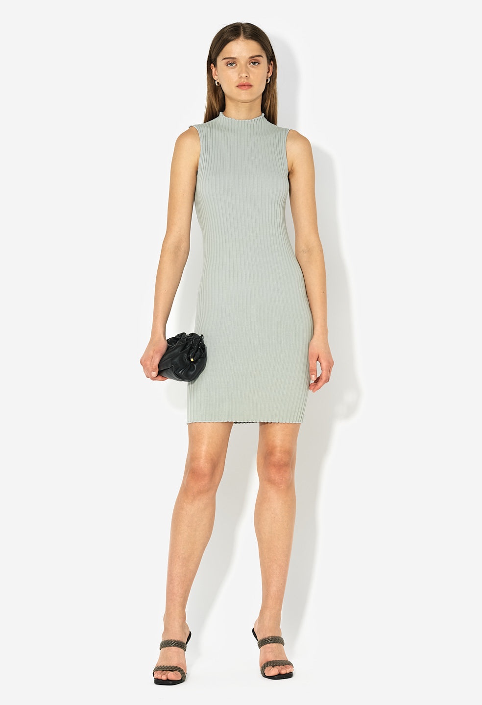 GINZA RIB MOCK MINI DRESS - 1
