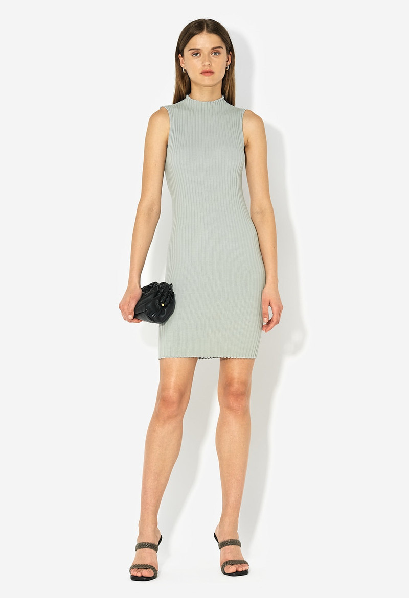 GINZA RIB MOCK MINI DRESS 1