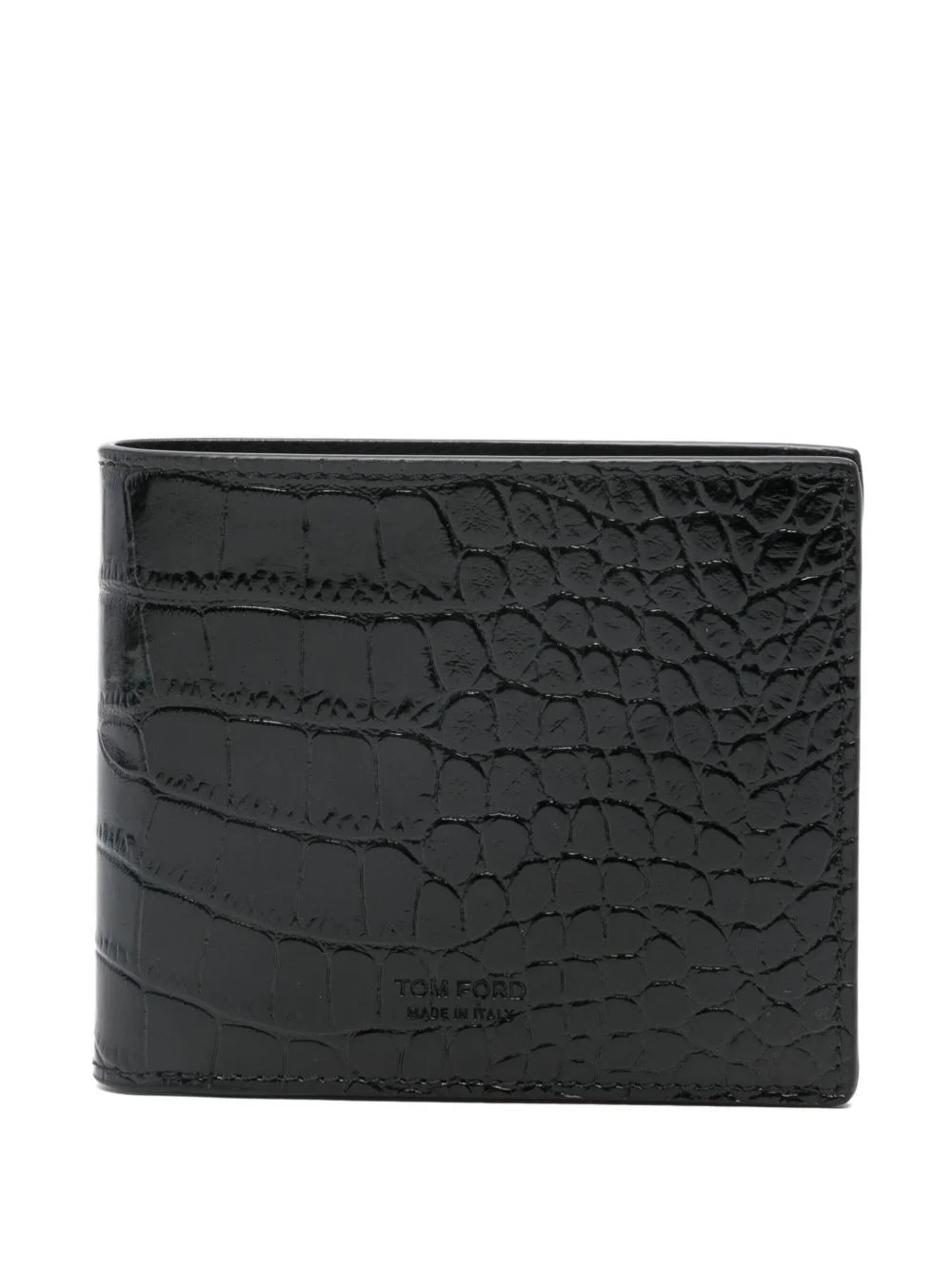 crocodile-embossed leather wallet - 1