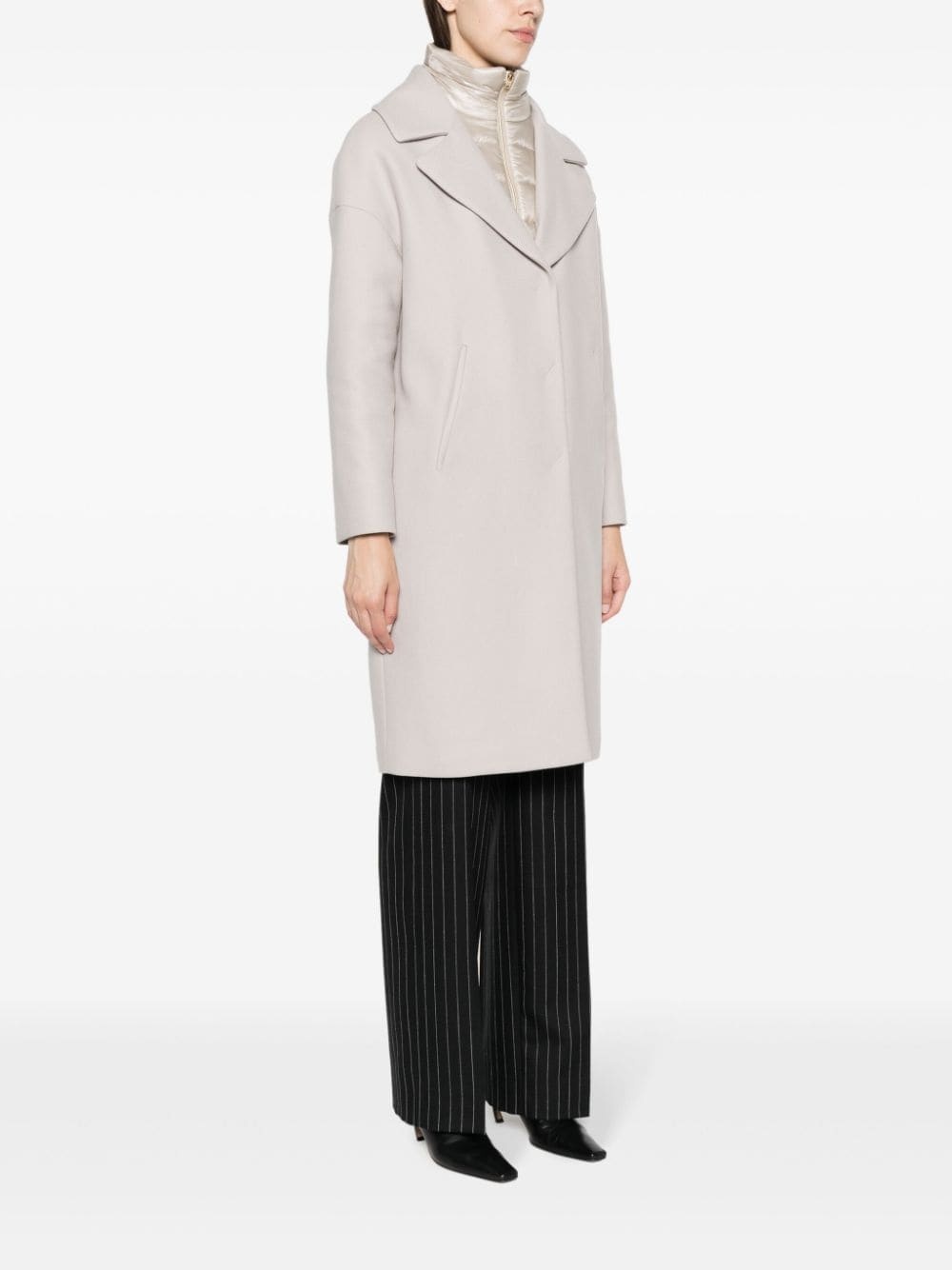 padded-bib single-breasted coat - 3