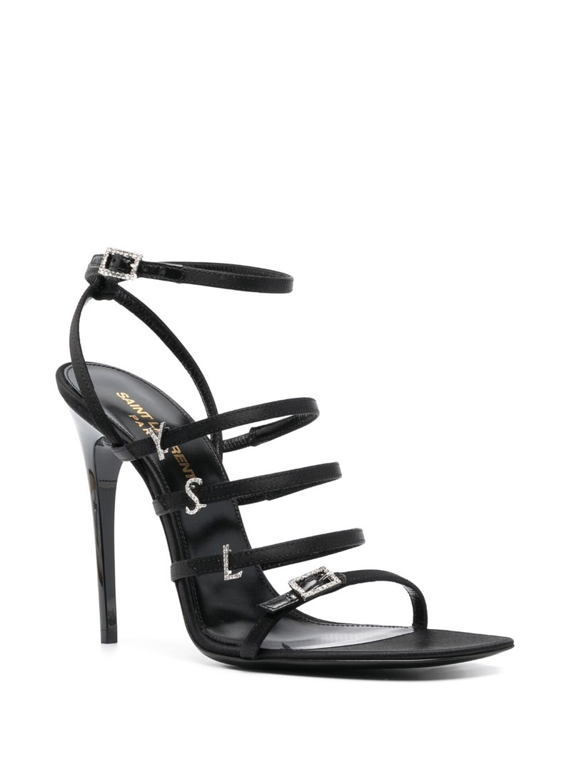 SAINT LAURENT Jerry 110mm silk-satin sandals outlook