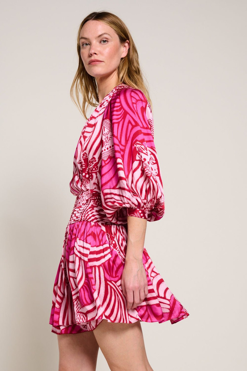 Poupette St Barth Mini Dress Colleen - Pink Japonism outlook