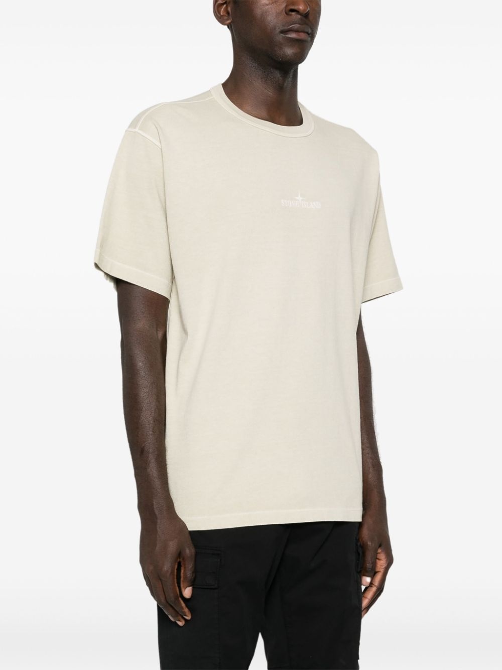 logo-embroidered cotton T-shirt - 3