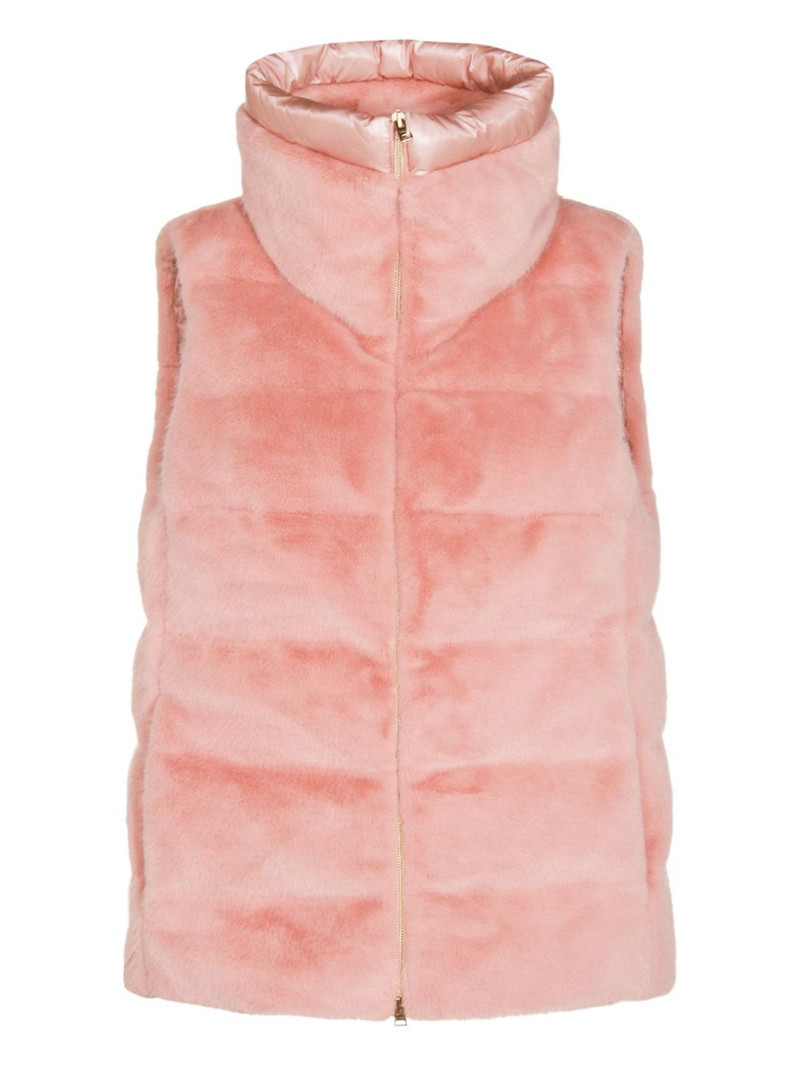 faux-fur quilted gilet 1