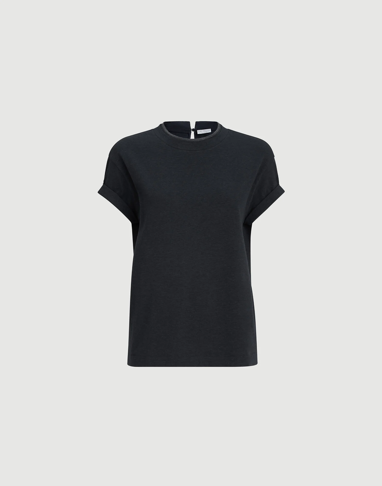 Stretch cotton jersey t-shirt with monili - 1