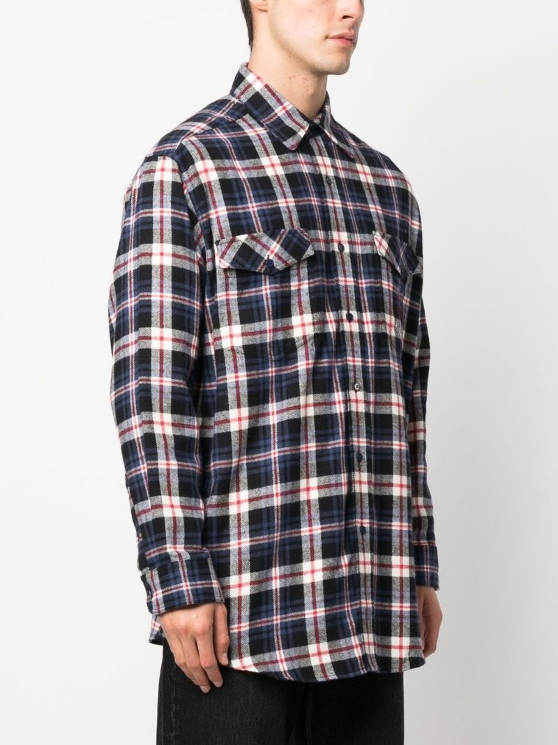 check-pattern long-sleeve shirt - 3