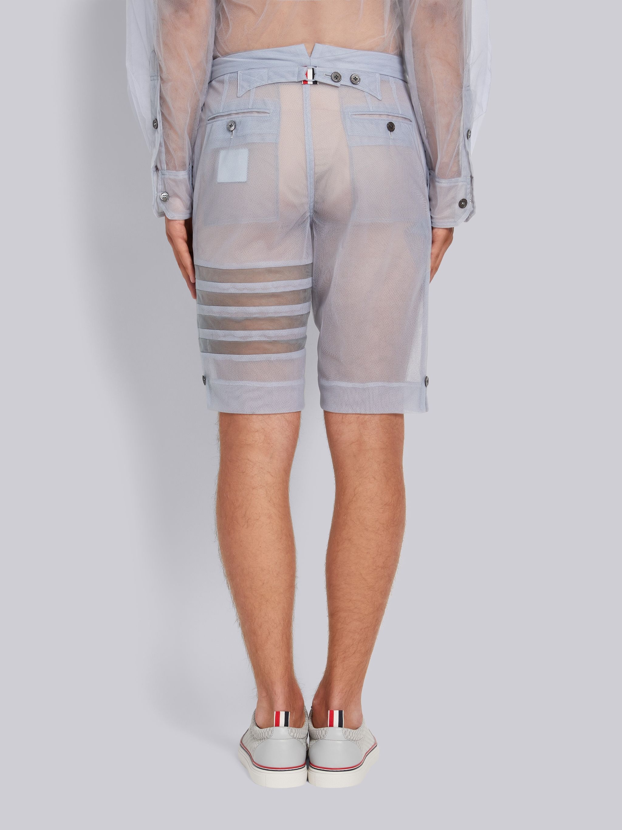 Dark Grey Soft Tulle Classic Backstrap Short - 3