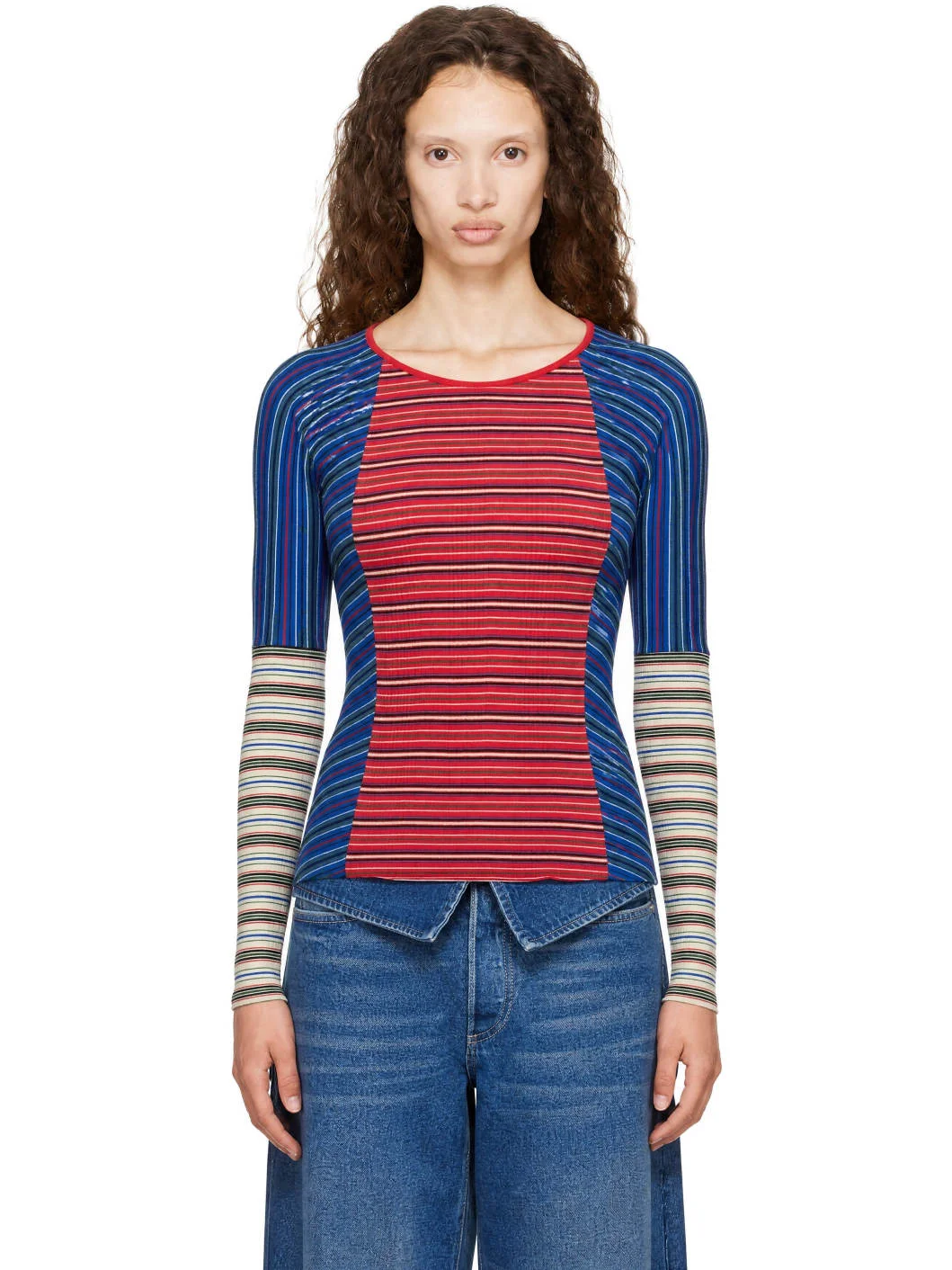 Red Ribbed Cotton Top - 1