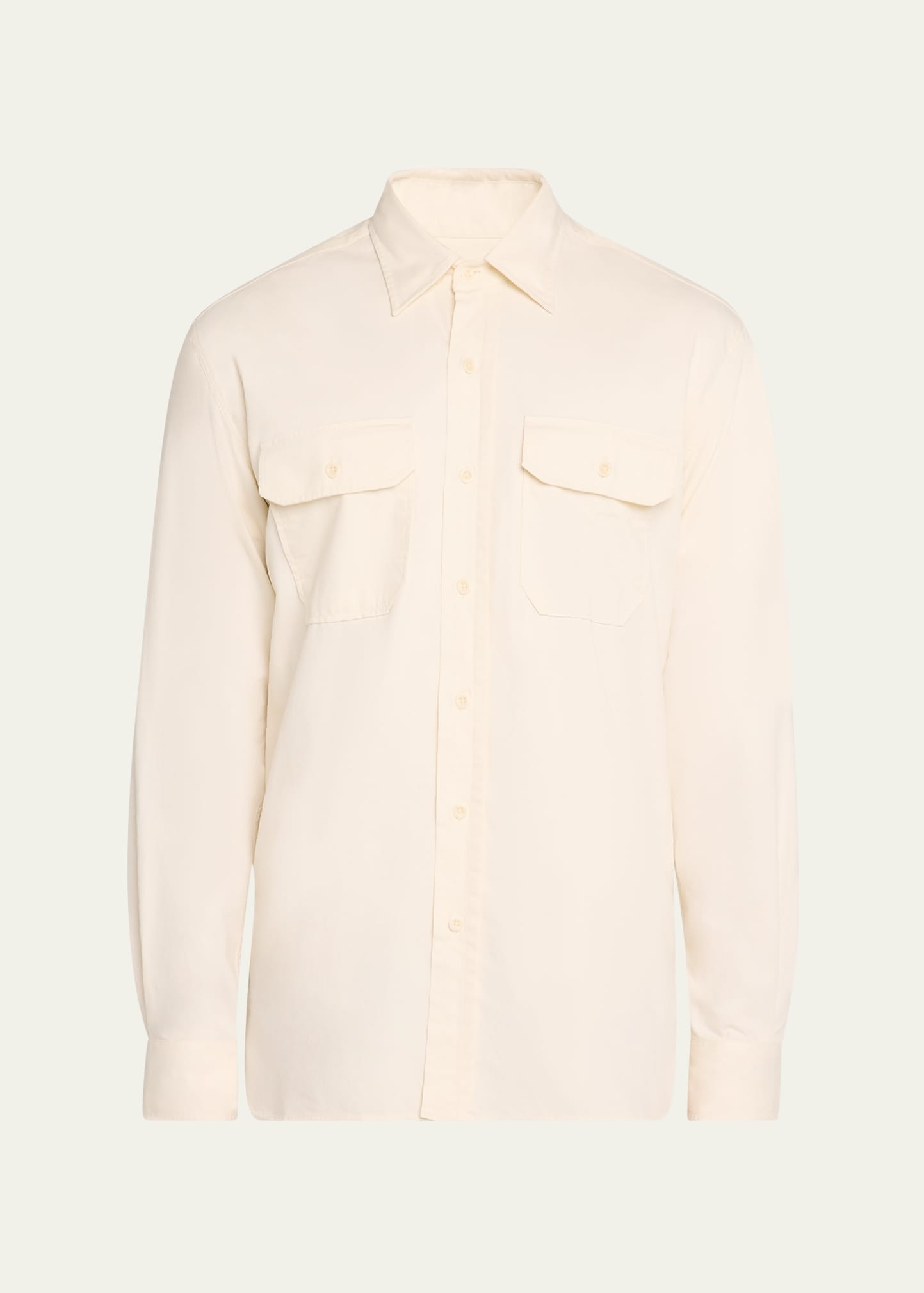 Men's Chino Twill Casual Button-Down Shirt - 1