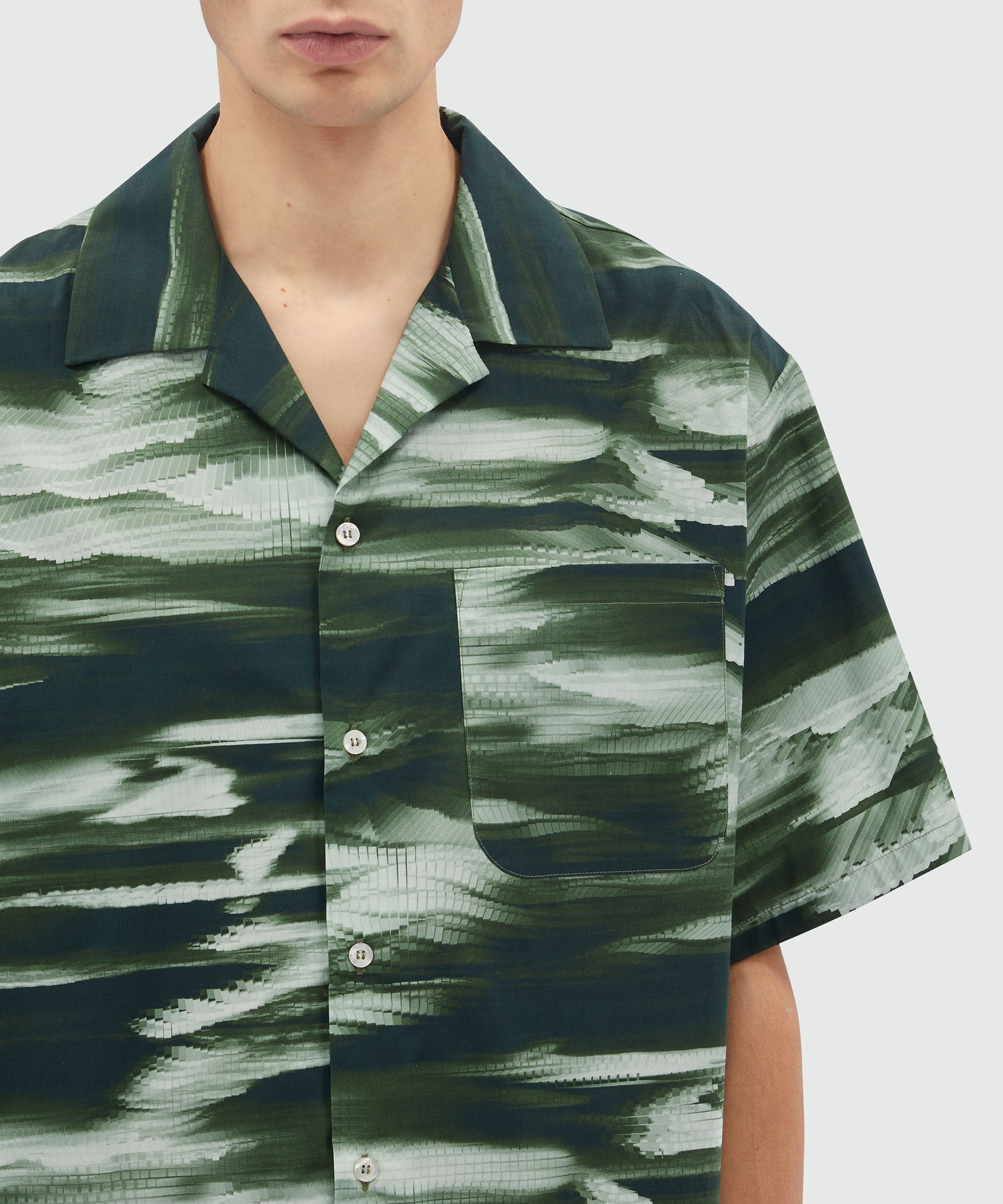 Poplin bowling shirt with collection grpahics - 5