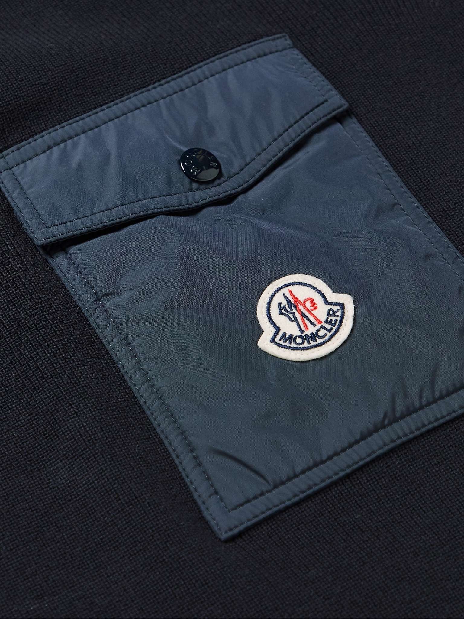 Logo-Appliquéd Shell-Trimmed Cotton Sweater - 3