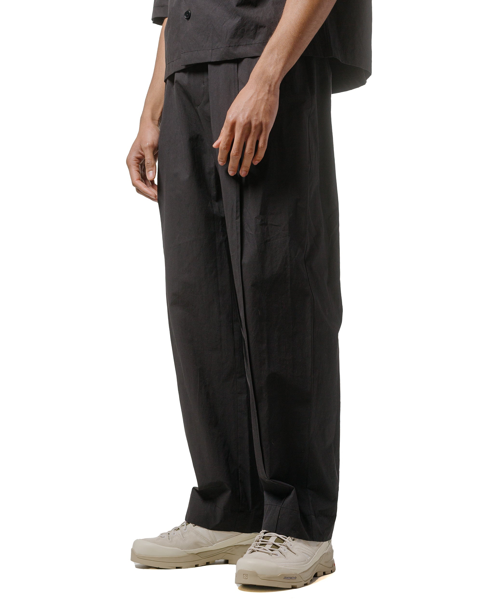 Belted Tuck Banding Pants Black - 2