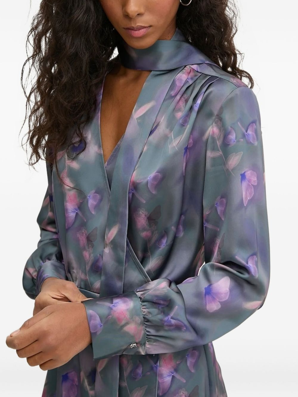 butterfly-print mini dress - 3