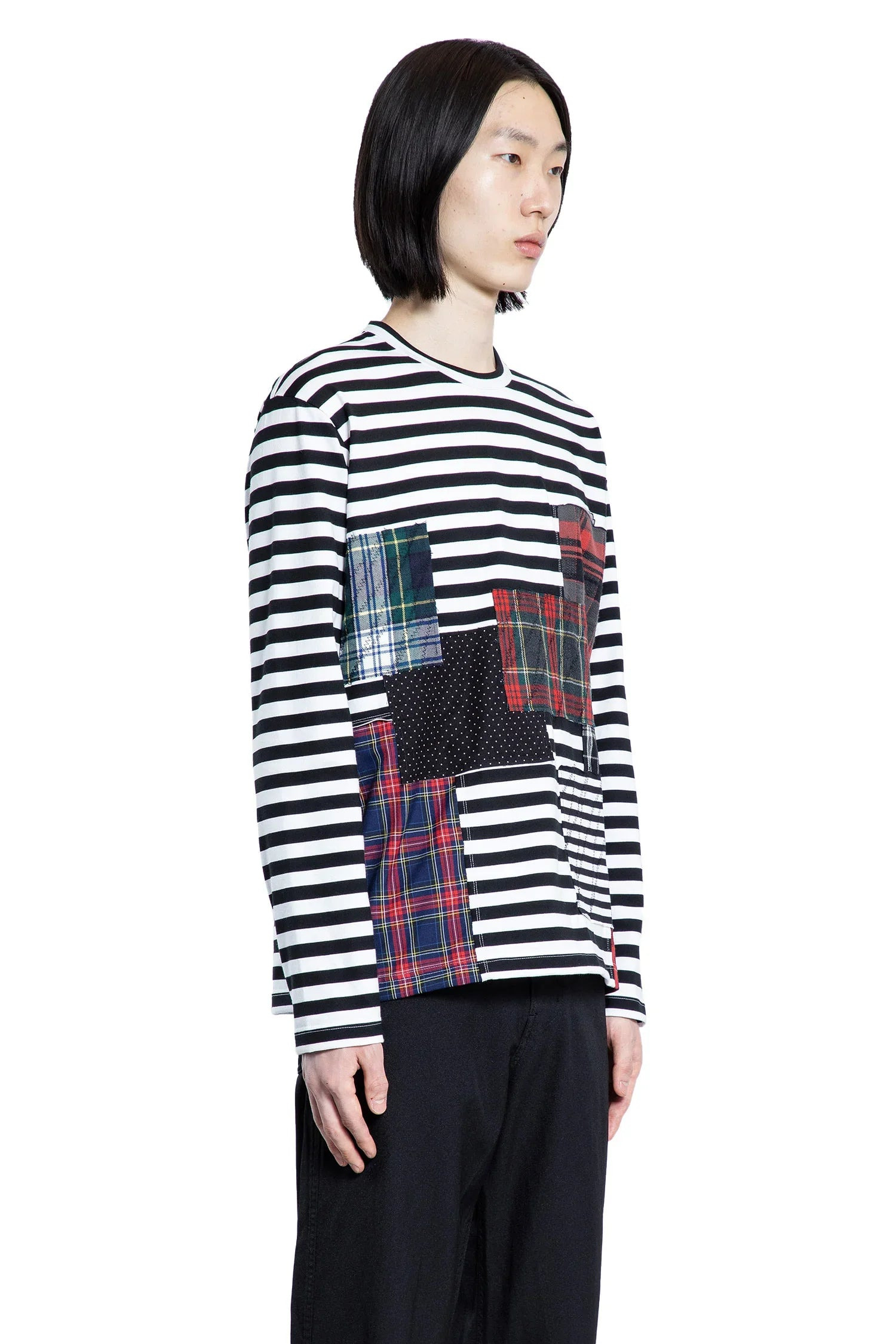 Jersey-Patchwork-Long-Sleeve-T-Shirt - 2