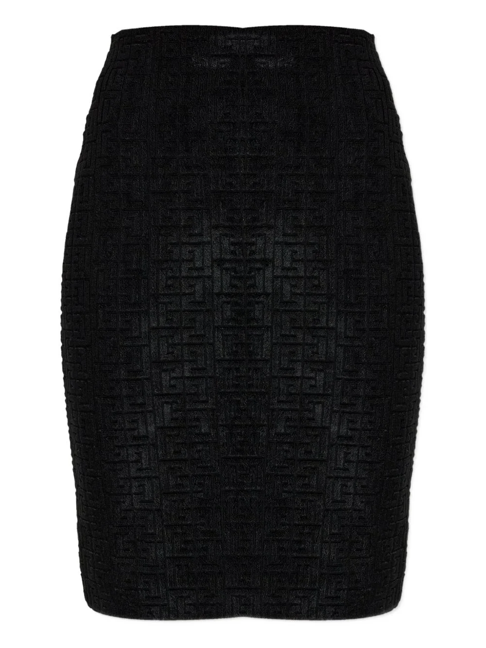 logo-pattern pencil skirt - 1